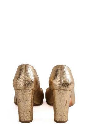 Talons Sézane Doré en Cuir