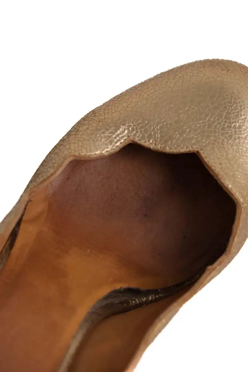 Talons Sézane Doré en Cuir