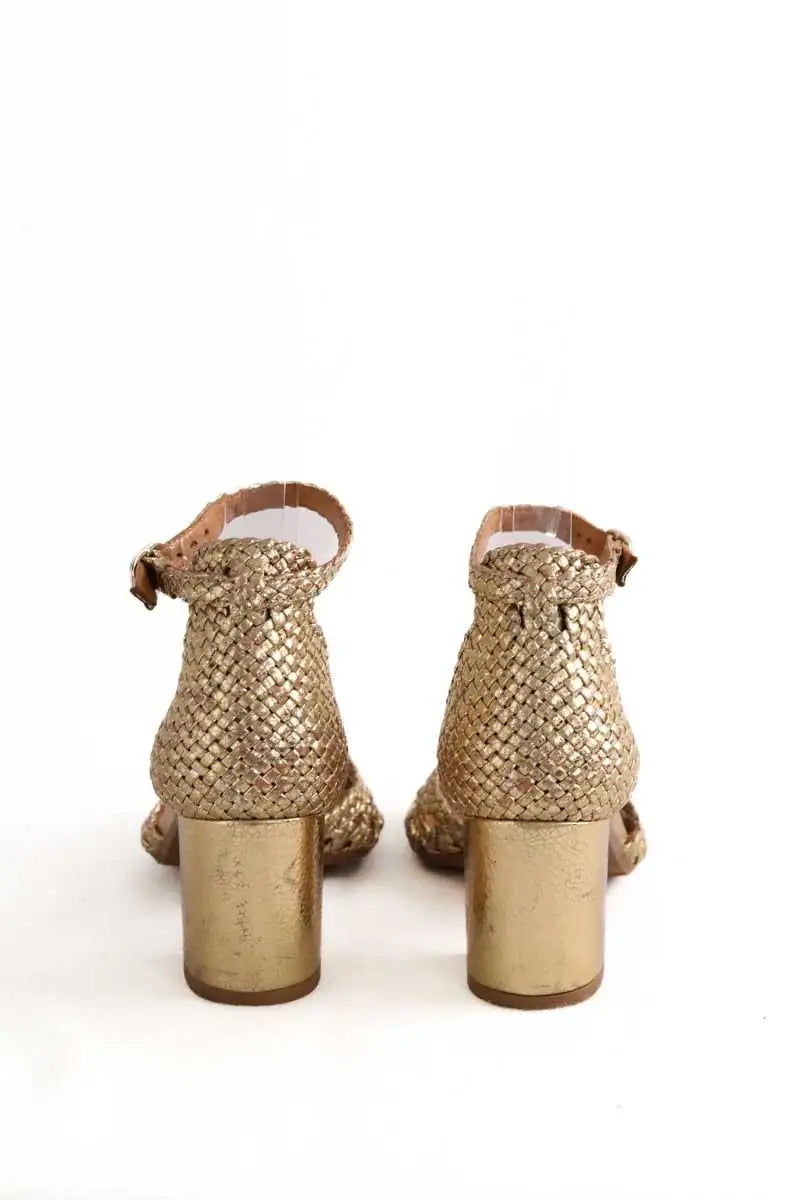 Talons Sézane Doré en Cuir