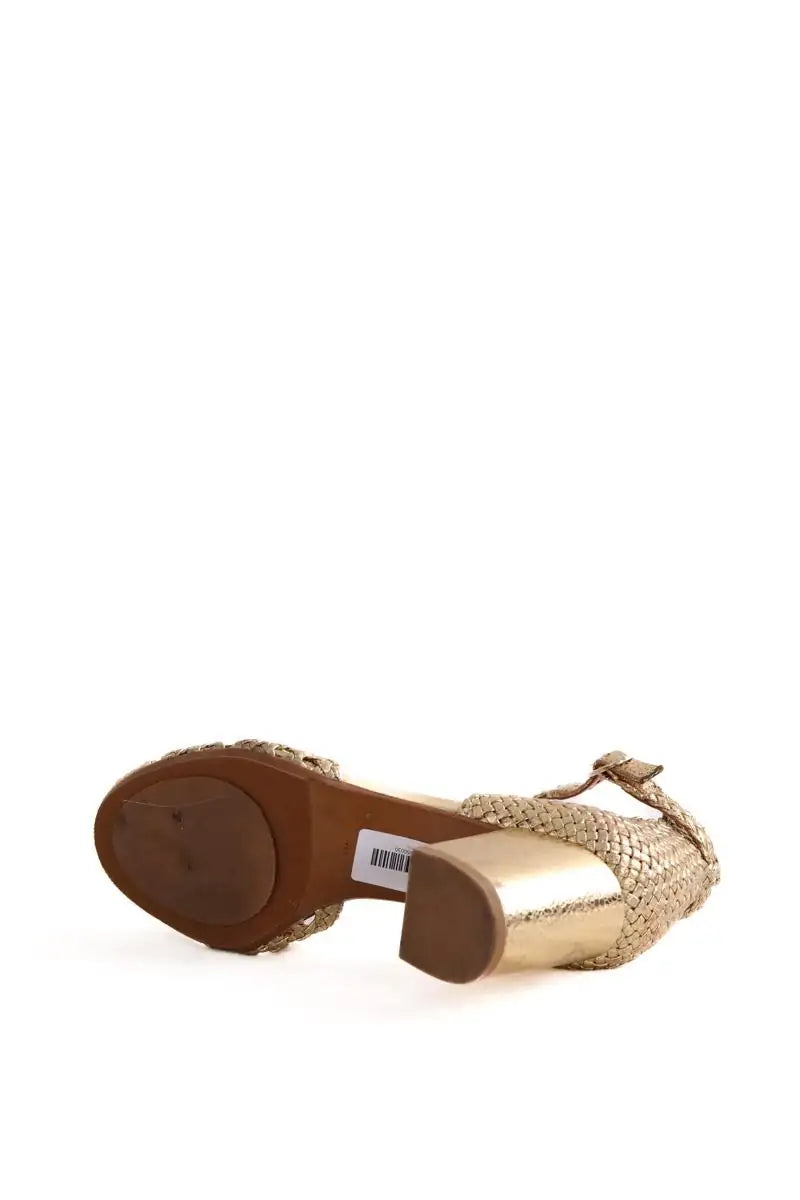 Talons Sézane Doré en Cuir