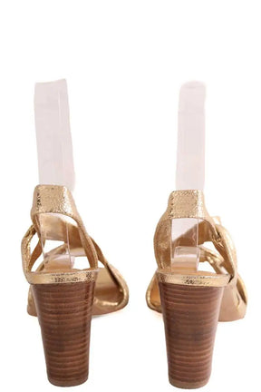 Talons Sézane Doré en Cuir