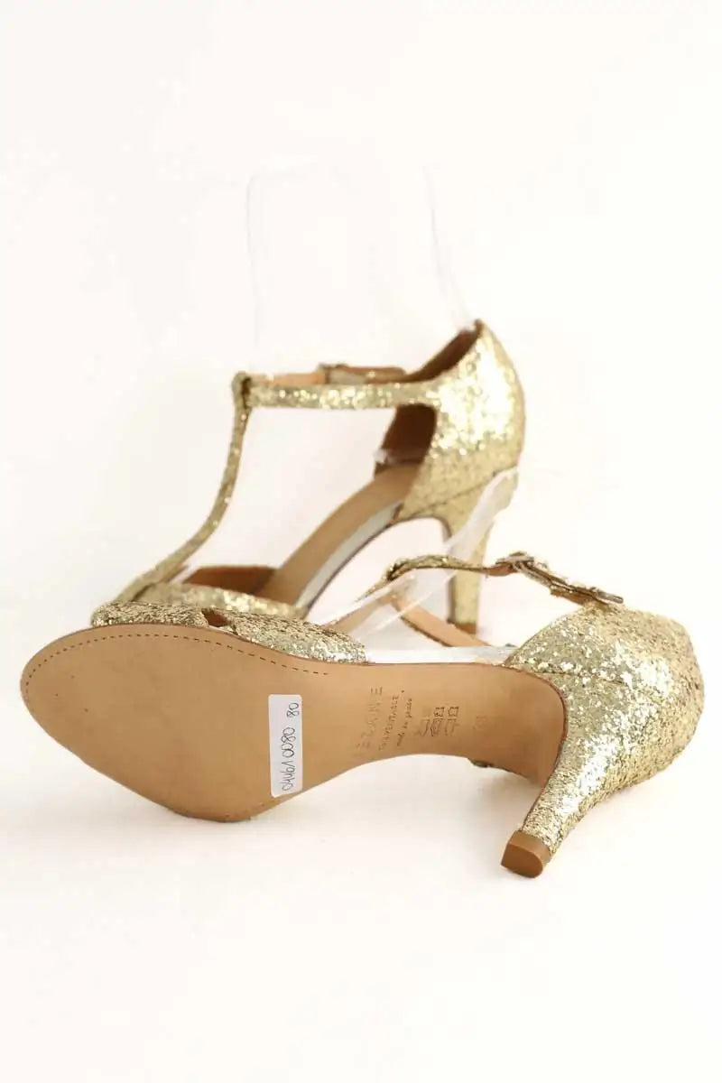 Talons Sézane Doré en Paillettes