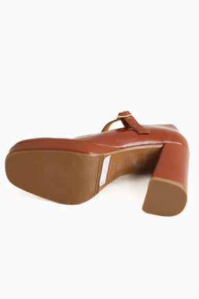 Talons Sézane Marron en Cuir verni