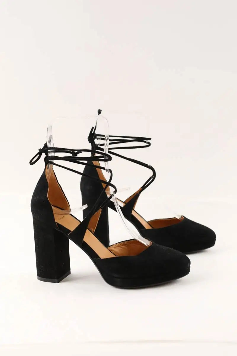 Talons Sézane Noir en Daim