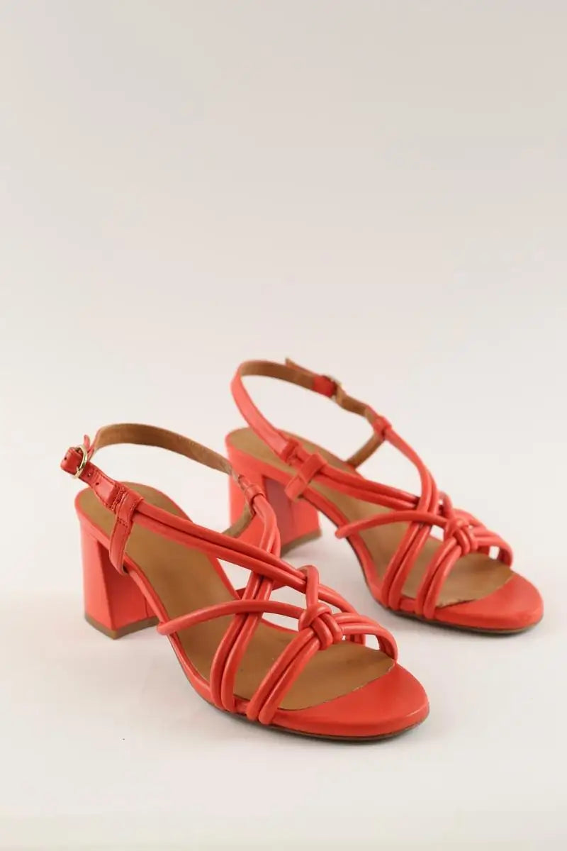 Talons Sézane Orange en Cuir