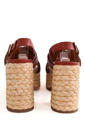 Talons Sézane Rouge en Cuir