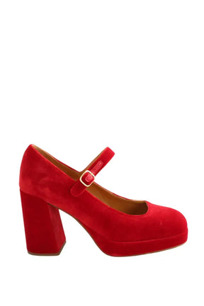 Talons Sézane Rouge en Velours, taille 39 - Seconde Main
