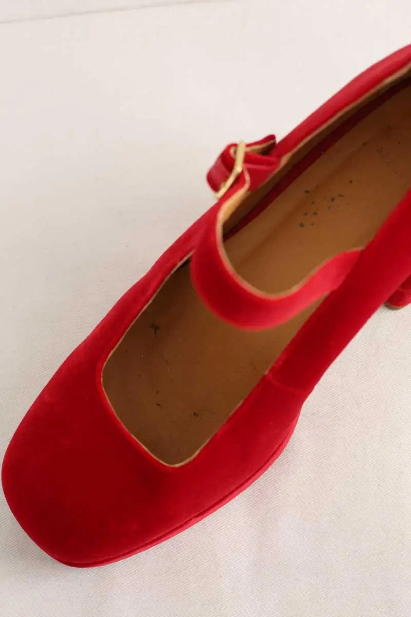 Talons Sézane Rouge en Velours
