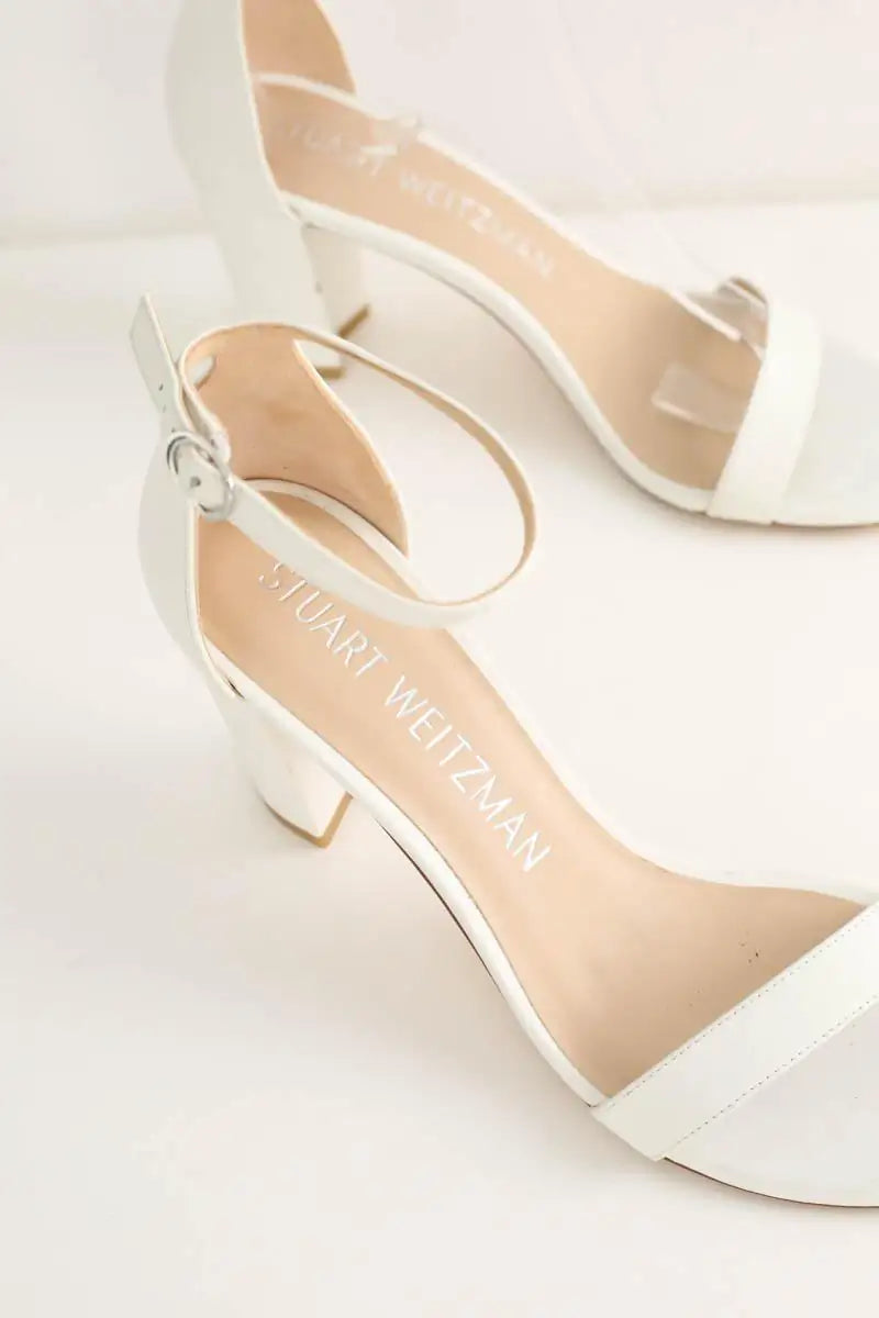 Talons Stuart Weitzman Blanc en Cuir