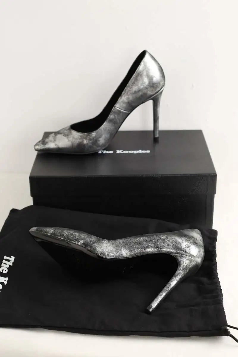 Talons The Kooples Argent en Cuir
