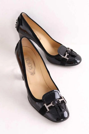 Talons Tod's Noir en Cuir verni