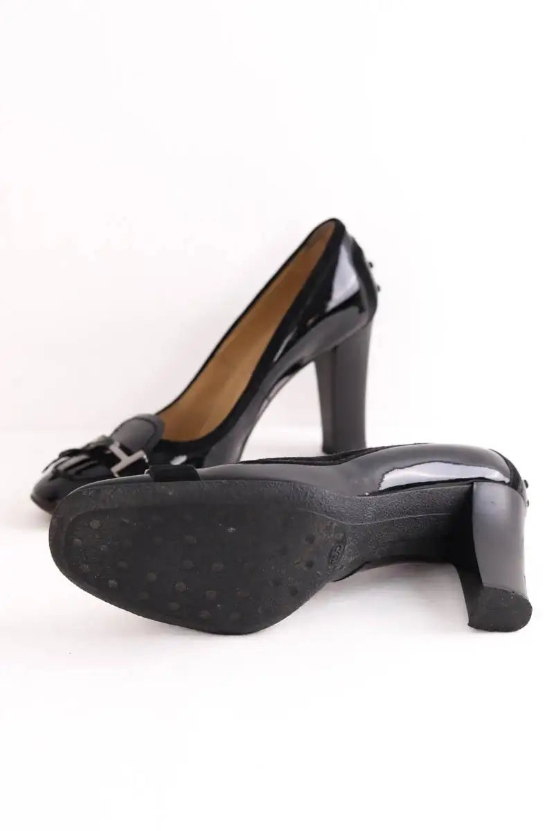 Talons Tod's Noir en Cuir verni
