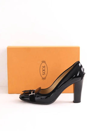 Talons Tod's Noir en Cuir verni