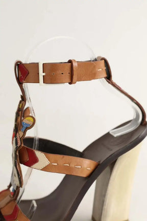 Talons Tory Burch Marron en Cuir
