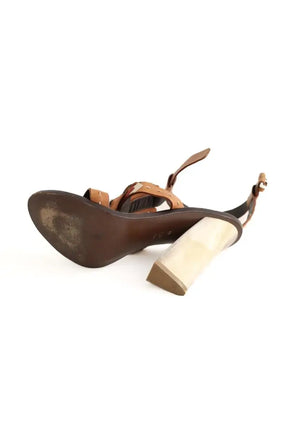 Talons Tory Burch Marron en Cuir