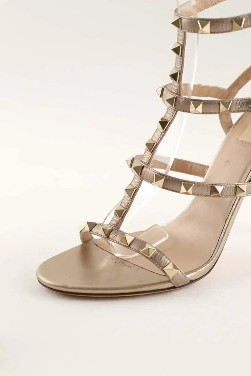 Talons Valentino Doré en Cuir