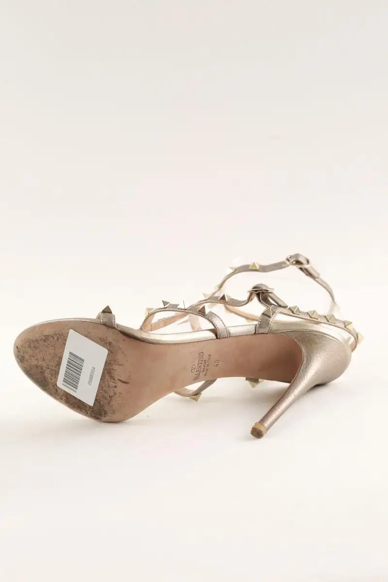 Talons Valentino Doré en Cuir