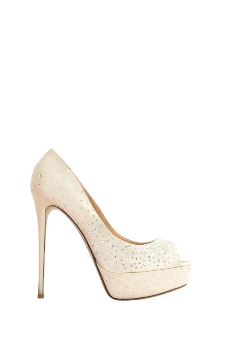 Talons Valentino Ecru en Tissu, taille 39 - Seconde Main