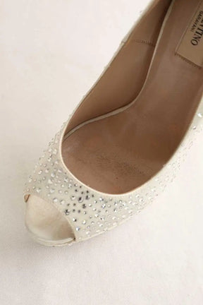 Talons Valentino Ecru en Tissu