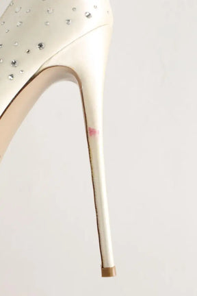 Talons Valentino Ecru en Tissu