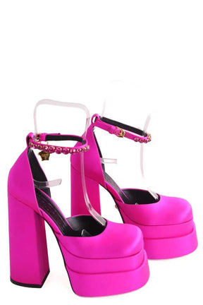 Talons Versace Medusa Aevitas Rose en Tissu