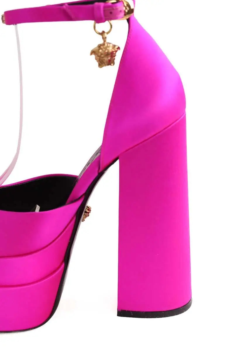 Talons Versace Medusa Aevitas Rose en Tissu