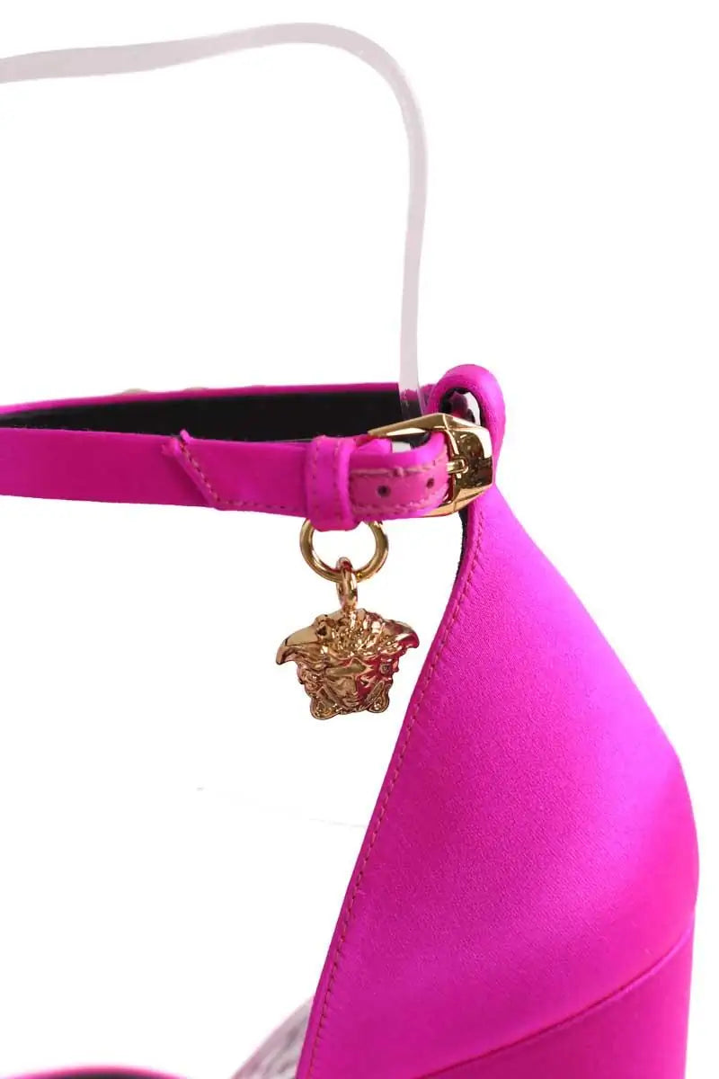 Talons Versace Medusa Aevitas Rose en Tissu