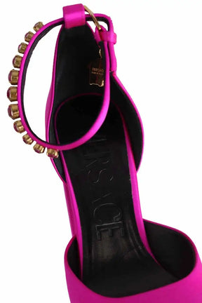 Talons Versace Medusa Aevitas Rose en Tissu