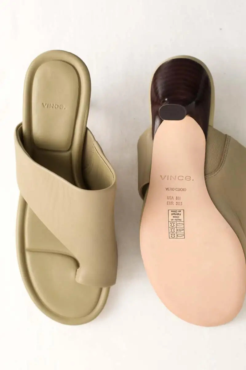 Talons Vince Beige en Cuir