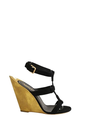 Talons Yves Saint Laurent Doré en Cuir, taille 38 - Seconde Main