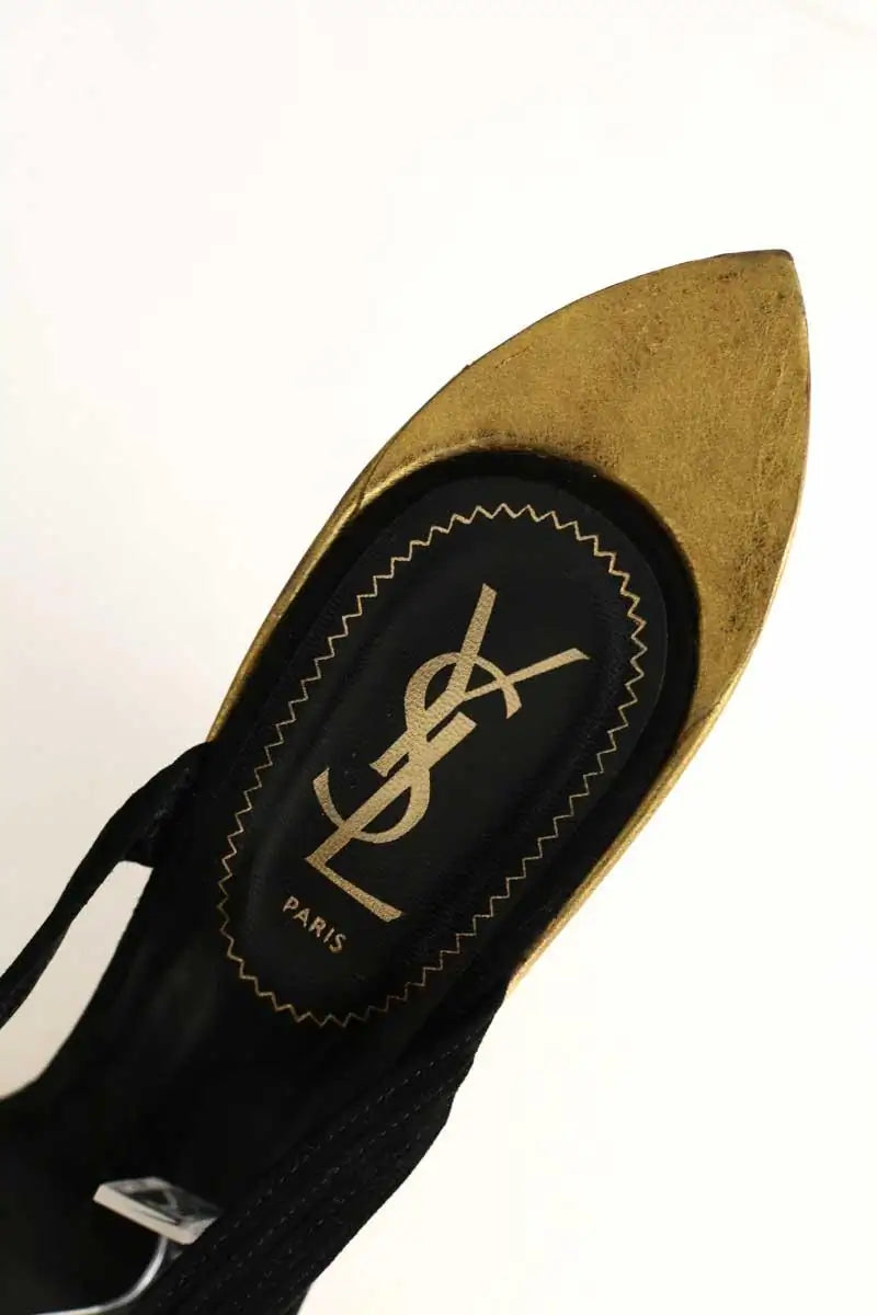 Talons Yves Saint Laurent Doré en Cuir