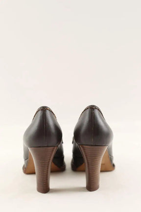 Talons Yves Saint Laurent Marron en Cuir