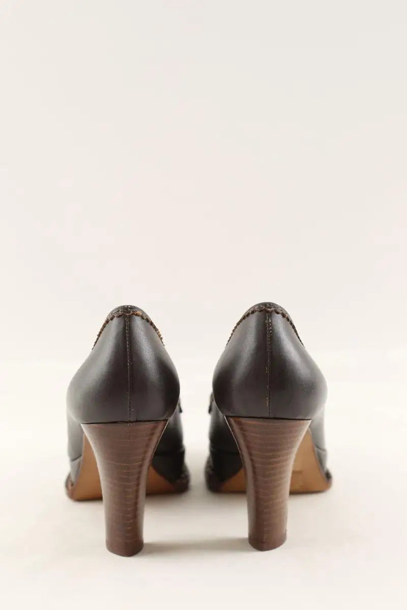 Talons Yves Saint Laurent Marron en Cuir