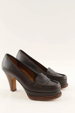 Talons Yves Saint Laurent Marron en Cuir