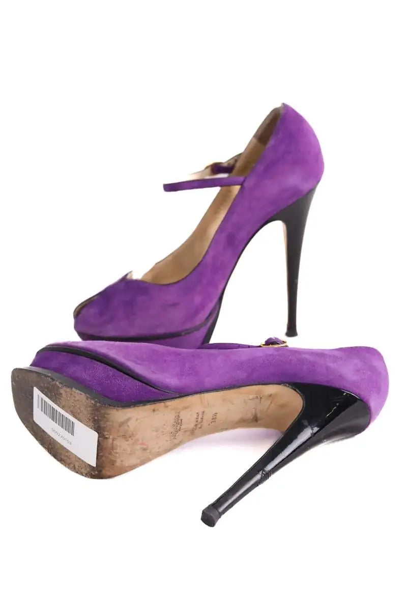 Talons Yves Saint Laurent Violet en Daim