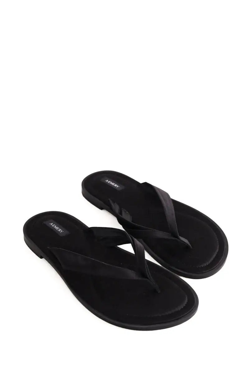 Tongs A.EMERY Noir en Cuir