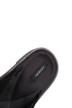 Tongs A.EMERY Noir en Cuir