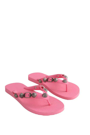 Tongs Balenciaga Cagole Rose en Caoutchouc