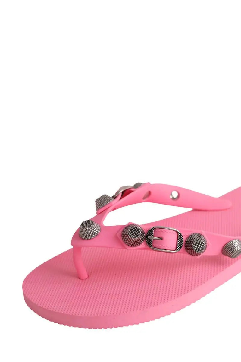 Tongs Balenciaga Cagole Rose en Caoutchouc