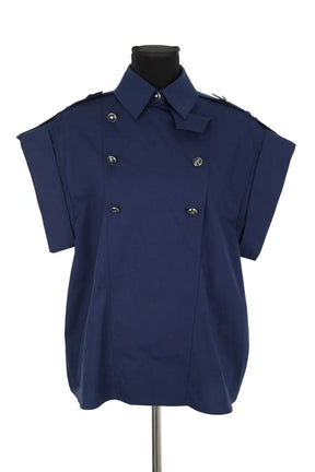 Top Alberta Ferretti Bleu en Coton, taille S - Seconde Main