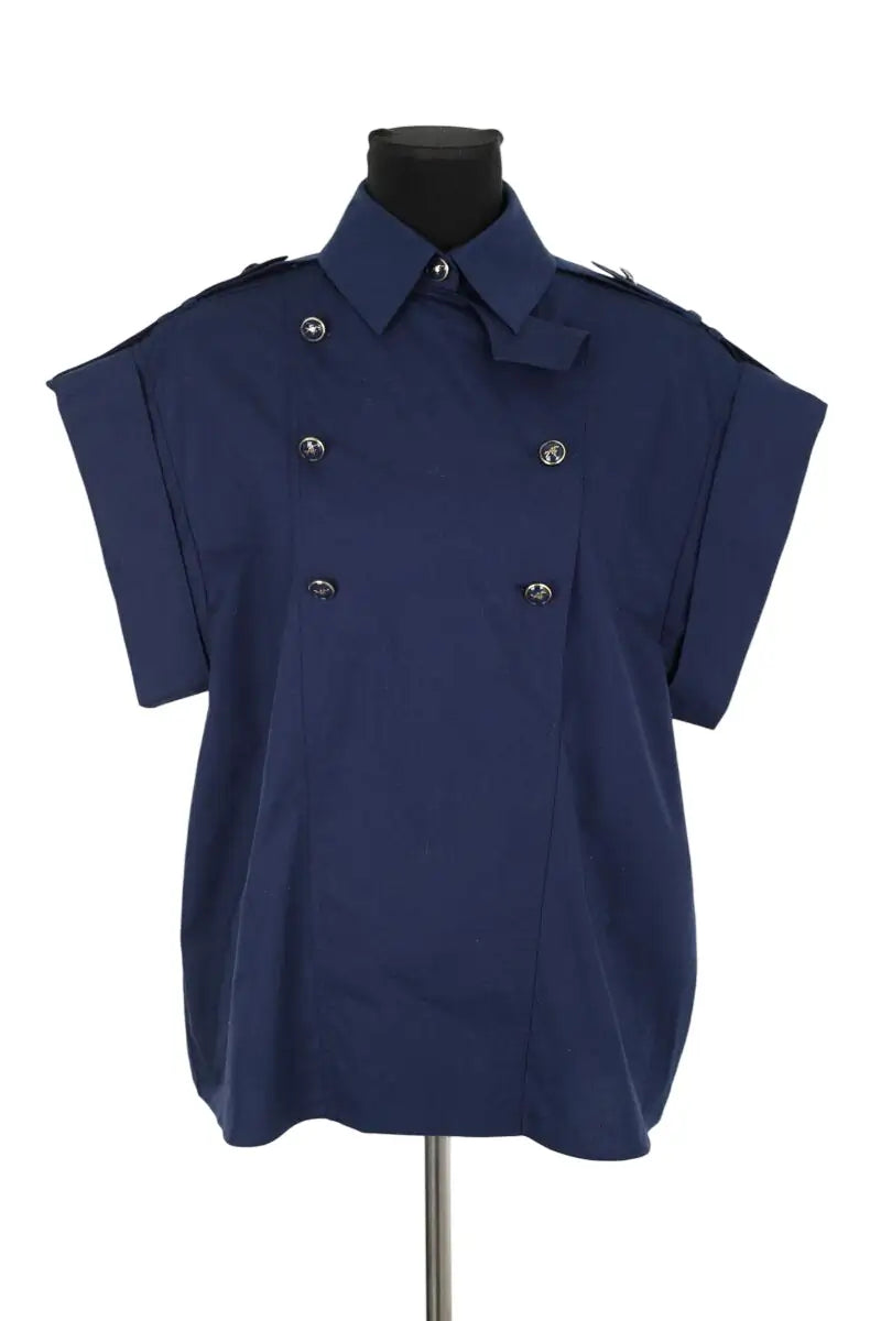 Top Alberta Ferretti Bleu en Coton, taille S - Seconde Main
