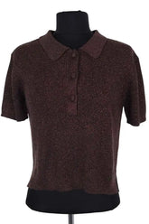 Top Alexandra Golovanoff Léa party brown gold Marron en Viscose, taille M - Seconde Main