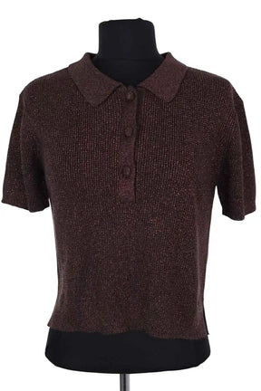 Top Alexandra Golovanoff Léa party brown gold Marron en Viscose, taille M - Seconde Main