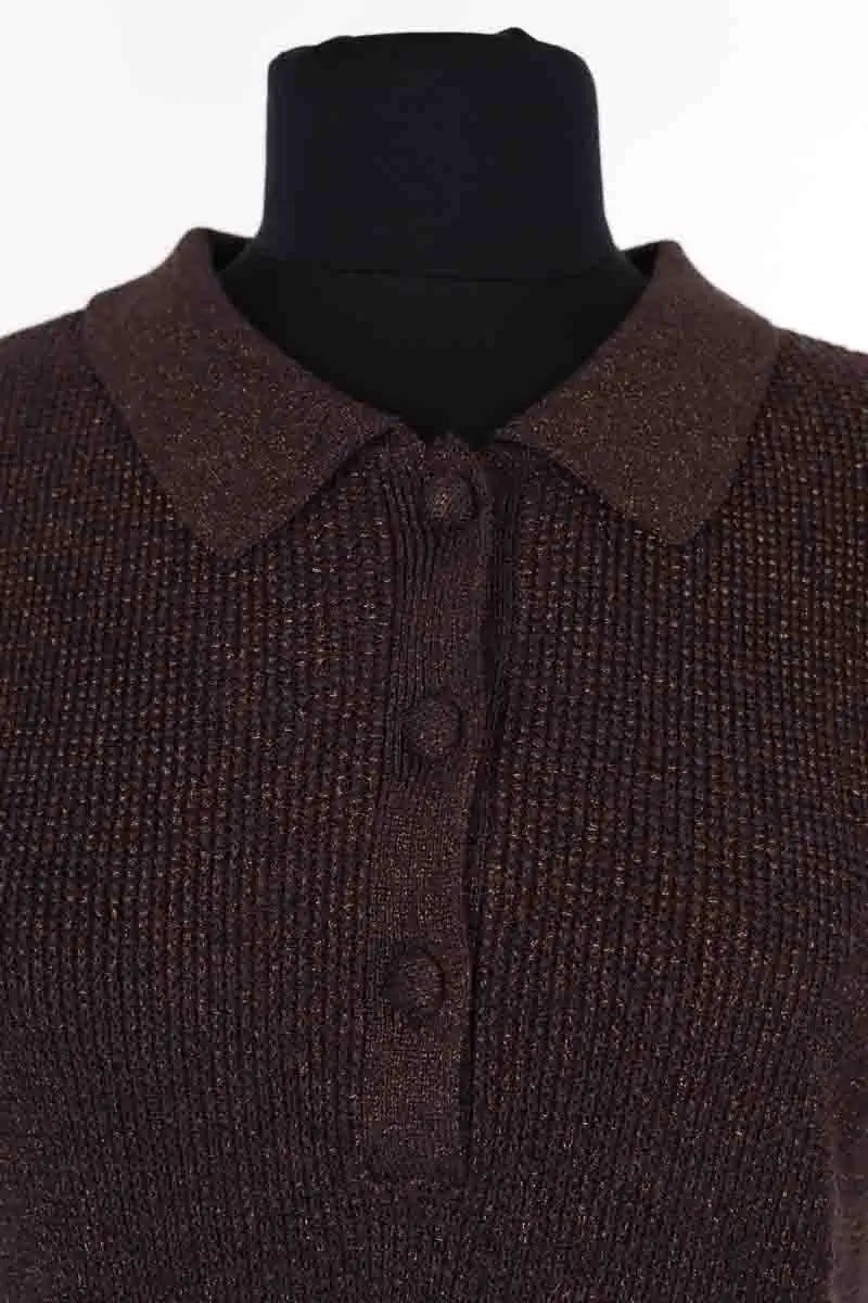 Top Alexandra Golovanoff Léa party brown gold Marron en Viscose