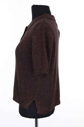 Top Alexandra Golovanoff Léa party brown gold Marron en Viscose