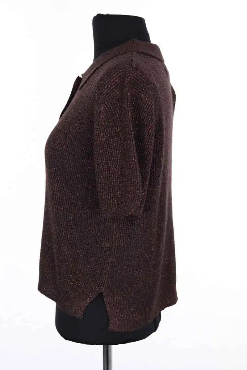 Top Alexandra Golovanoff Léa party brown gold Marron en Viscose