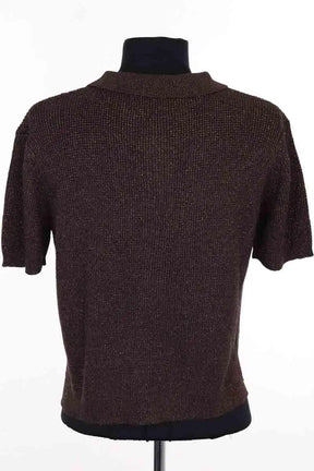 Top Alexandra Golovanoff Léa party brown gold Marron en Viscose