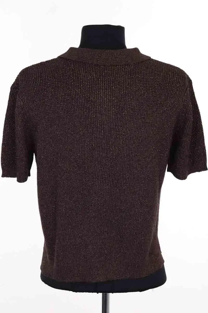 Top Alexandra Golovanoff Léa party brown gold Marron en Viscose