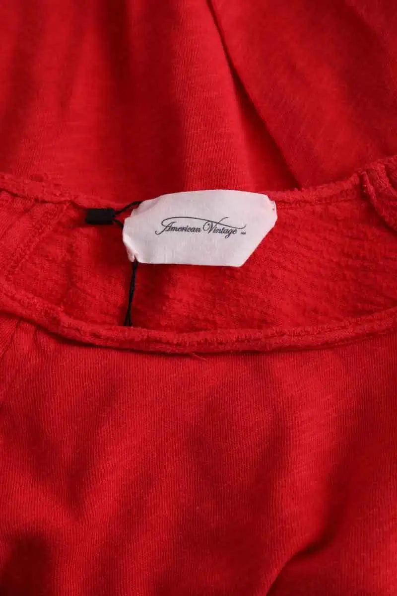 Top American Vintage Rouge en Coton