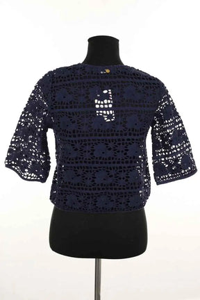 Top Antik Batik Bleu en Coton